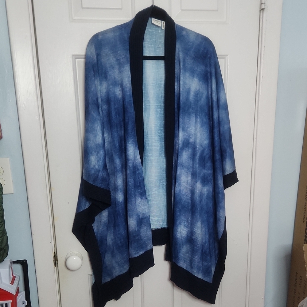 Suzanne Betro Navy Open Front Cardigan XL